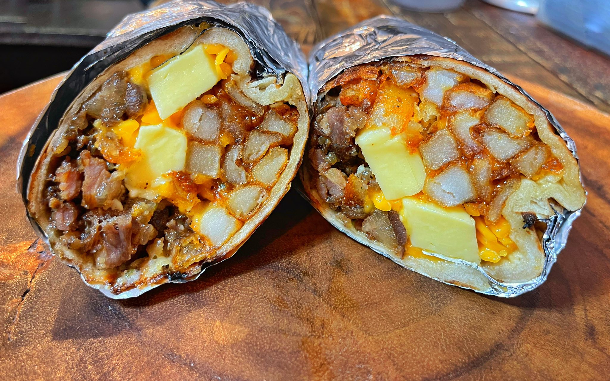 Double Cheese Premium Steak and Fries Shawarma